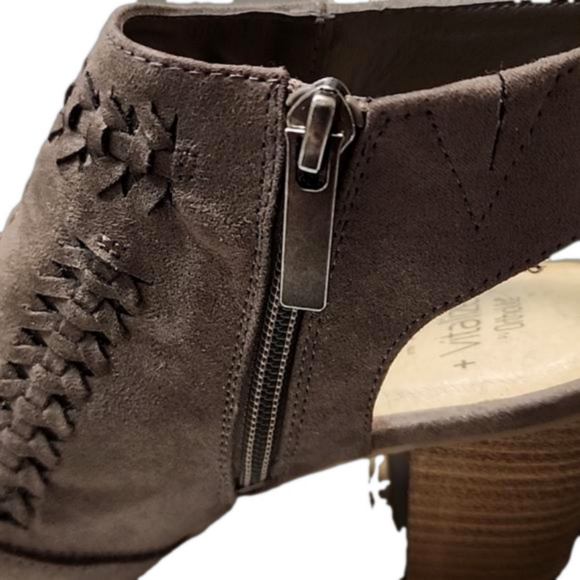 Sonoma vitalize by ortholite brown peep toe sandals size 7 zip up side aussie - Picture 10 of 10